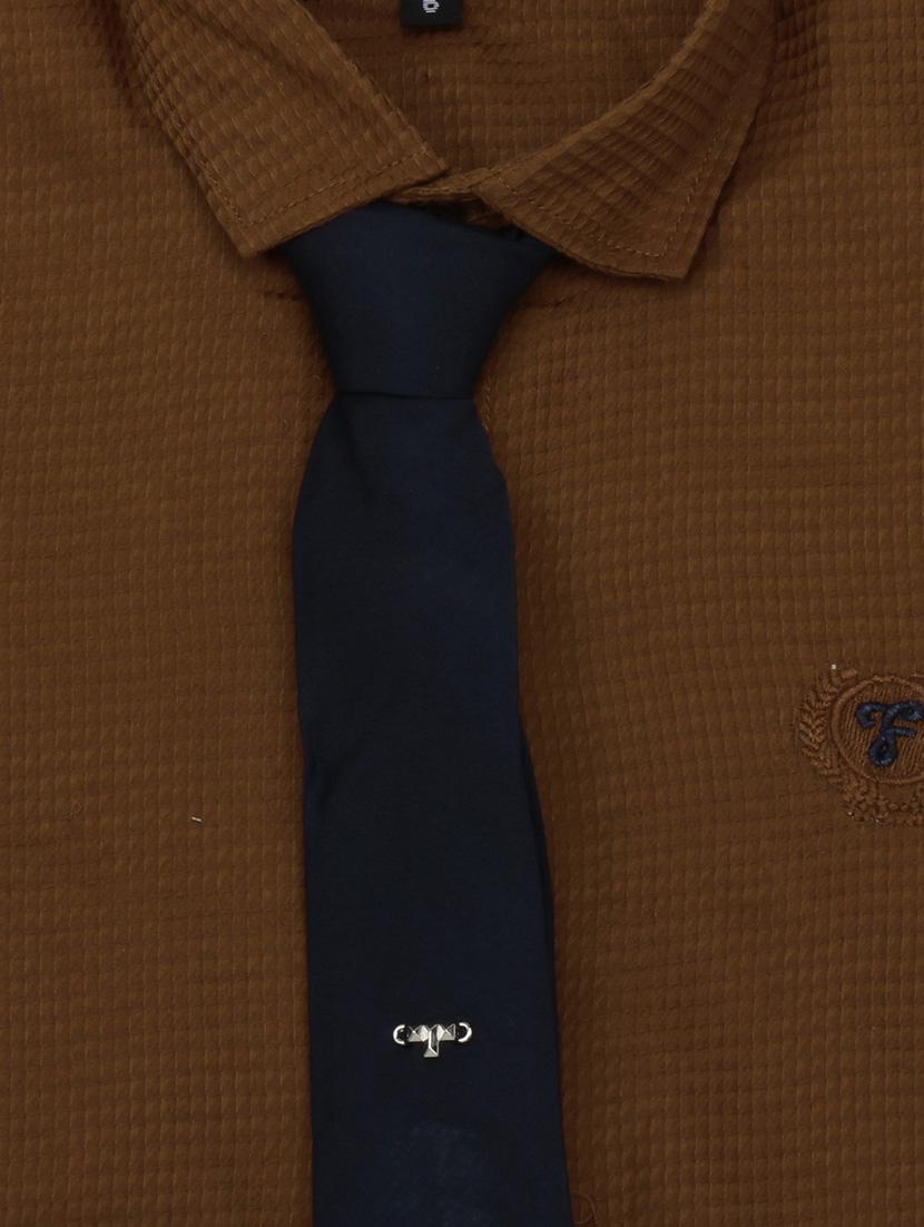 brown solid cotton shirt - 17819170 - Zoom Image - 3
