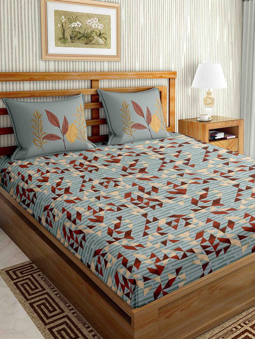 majestic double bedsheet set king size cotton maroon colour - 17819409 - Zoom Image - 1
