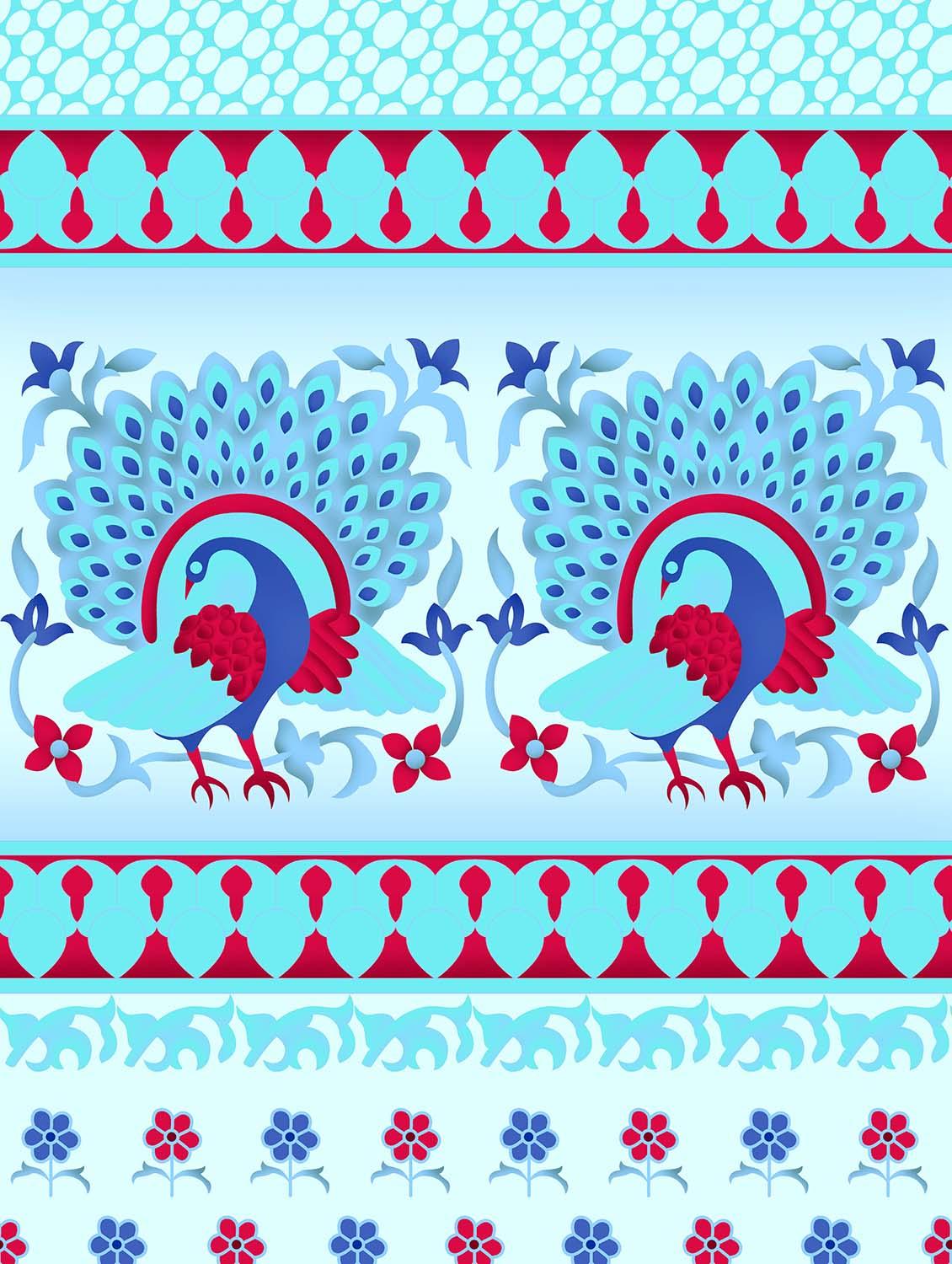 oscar collection double bedsheet set super king size cotton blue colour - 17819439 - Zoom Image - 3