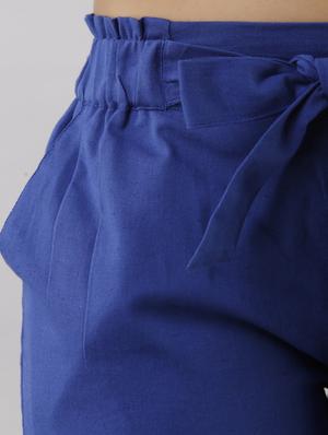 tie front solid shorts - 17819615 - Standard Image - 5
