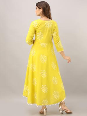 printed flared kurta - 17819624 - Standard Image - 3