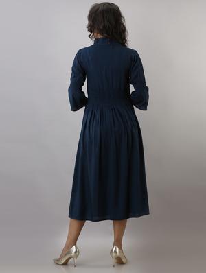 teal flared ethnic dress - 17819629 - Standard Image - 3