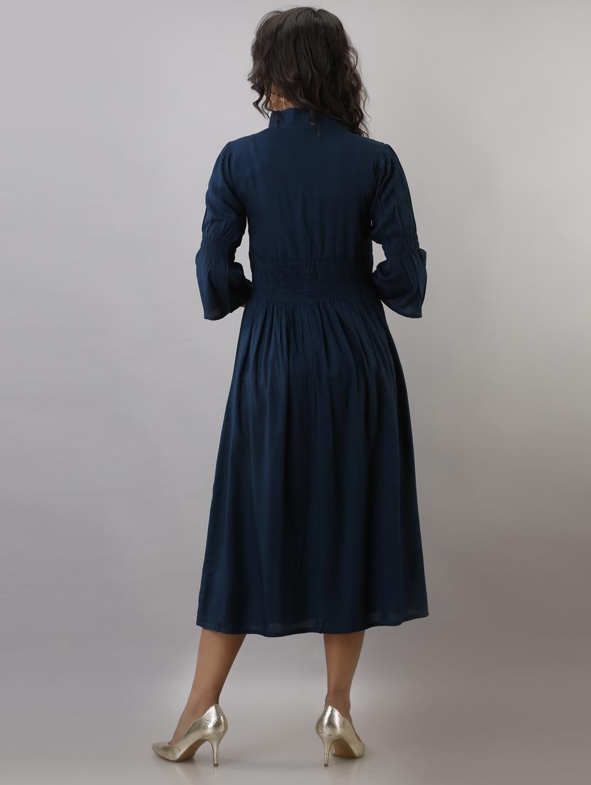 teal flared ethnic dress - 17819629 - Zoom Image - 3