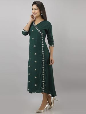 embroidered a-line ethnic dress - 17819637 - Standard Image - 2