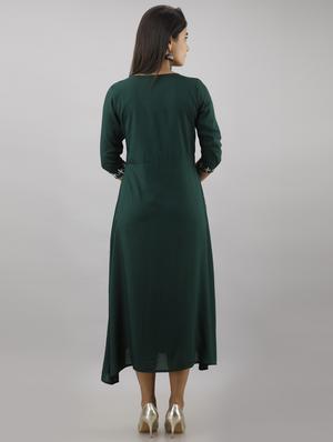 embroidered a-line ethnic dress - 17819637 - Standard Image - 3