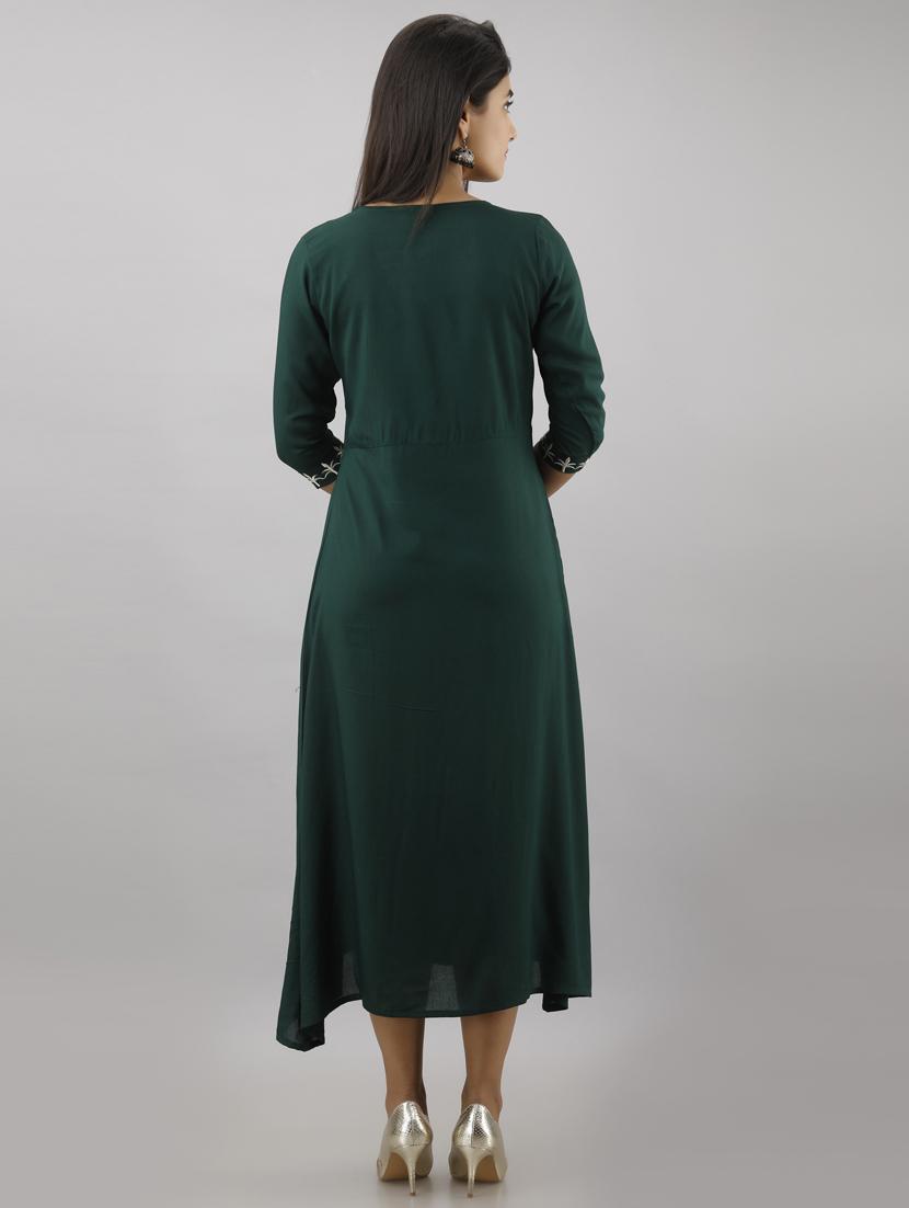 embroidered a-line ethnic dress - 17819637 - Zoom Image - 3