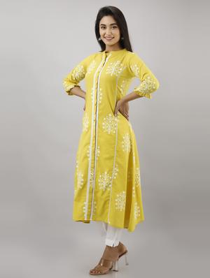 printed a-line kurta - 17819638 - Standard Image - 2