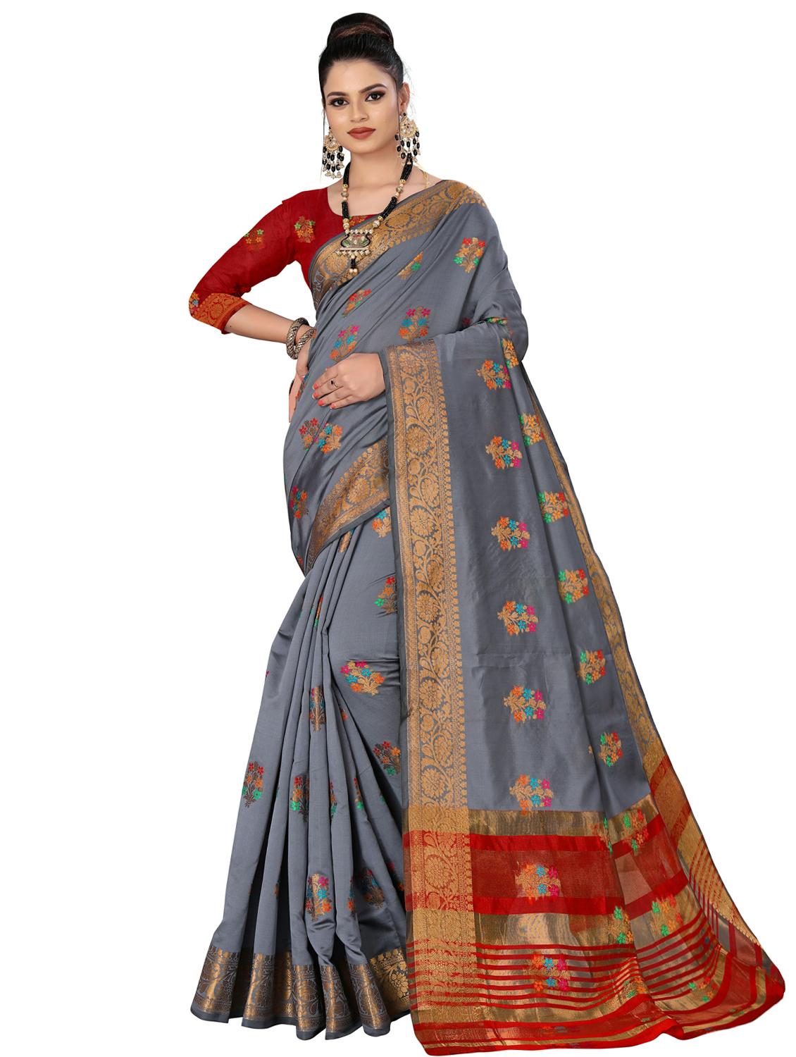 zari work kanjivaram saree with blouse - 17819646 - Zoom Image - 1
