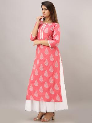 orange rayon kurta skirt set - 17819661 - Standard Image - 2