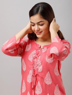 orange rayon kurta skirt set - 17819663 - Standard Image - 5