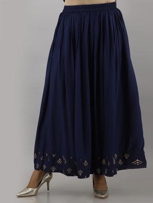 blue rayon kurta skirt set - 17819664 - Standard Image - 3