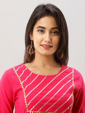 pink cotton kurta pant set - 17819681 - Standard Image - 5