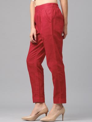 mid rise solid pleated trouser - 17819719 - Standard Image - 2