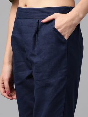 mid rise solid pleated trouser - 17819727 - Standard Image - 5