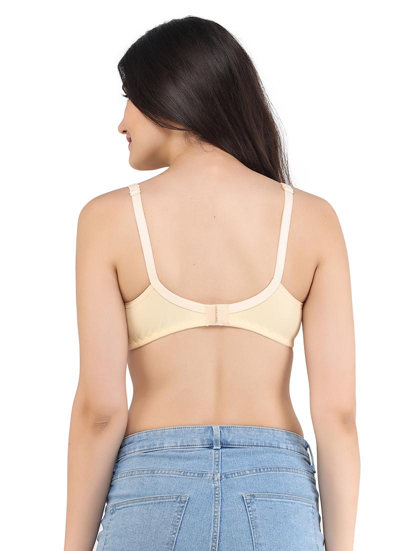 beige solid regular bra - 17819737 - Zoom Image - 3