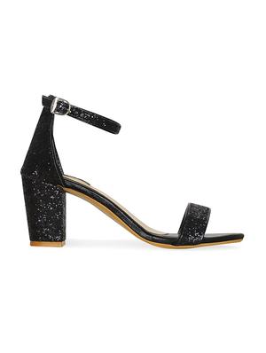 black synthetic ankle strap sandals - 17819829 - Standard Image - 2