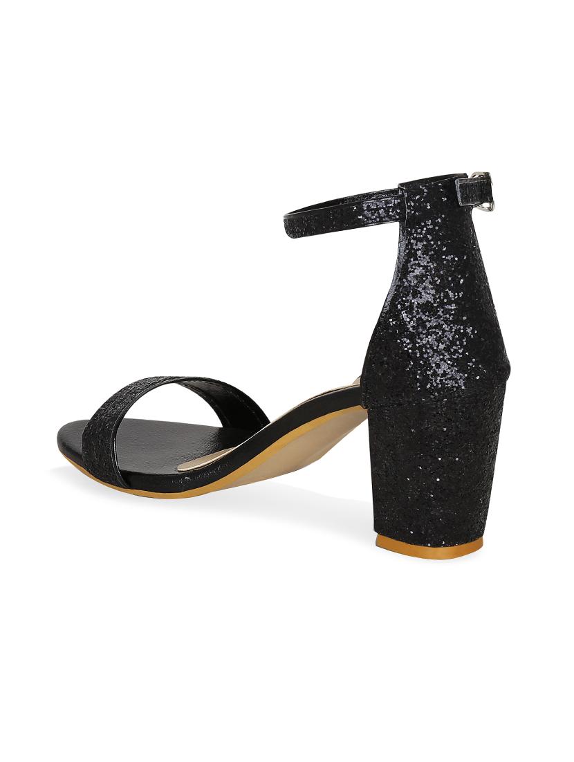 black synthetic ankle strap sandals - 17819829 - Zoom Image - 3