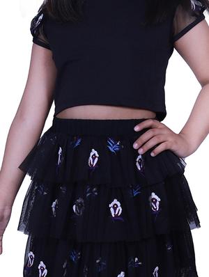 black solid skirt & top set - 17819930 - Standard Image - 5