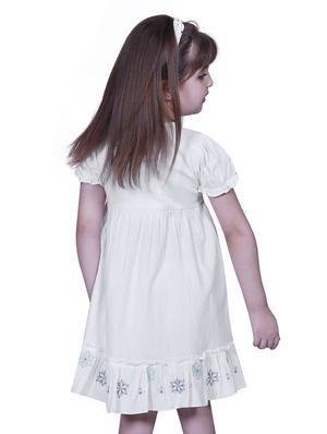 white cotton frock - 17819939 - Standard Image - 3