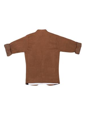 brown solid shirt - 17820103 - Standard Image - 2