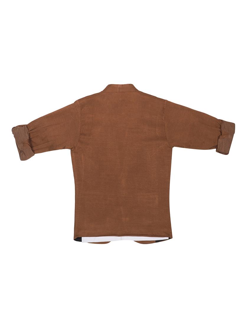 brown solid shirt - 17820103 - Zoom Image - 2