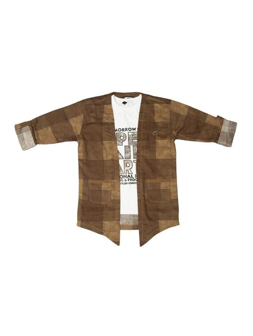 checkered shirt with graphic t-shirt - 17820144 - Standard Image - 1