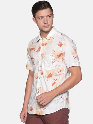 white floral print casual shirt - 17820249 - Standard Image - 2