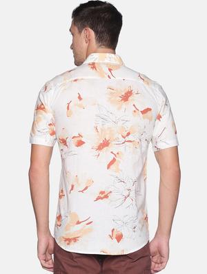 white floral print casual shirt - 17820249 - Standard Image - 3