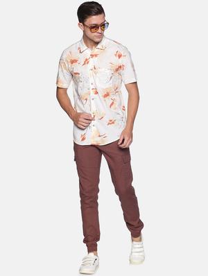white floral print casual shirt - 17820249 - Standard Image - 4