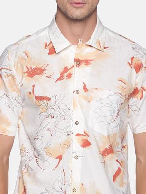 white floral print casual shirt - 17820249 - Standard Image - 5