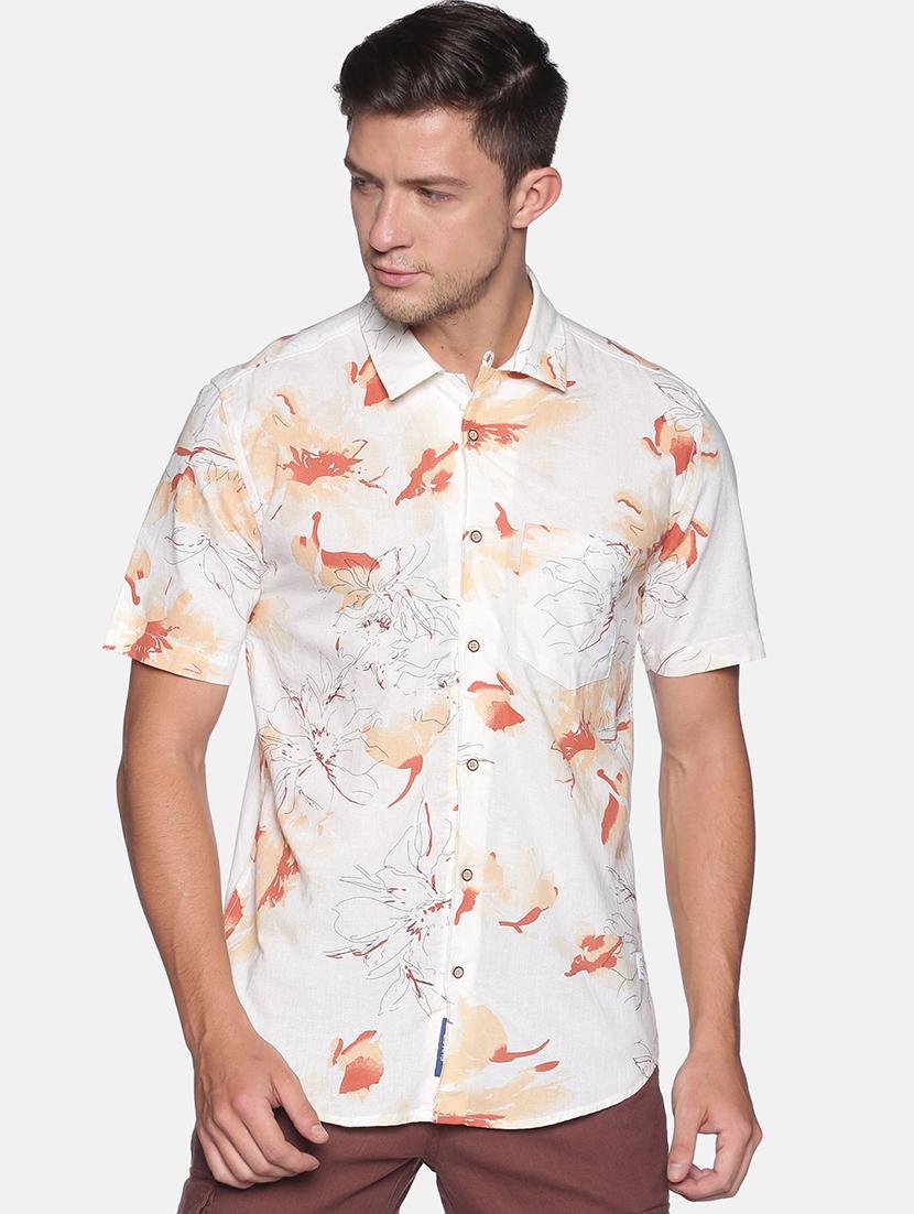 white floral print casual shirt - 17820249 - Zoom Image - 1