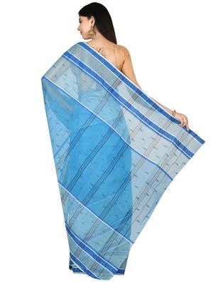 blue cotton tant saree - 17820408 - Standard Image - 2