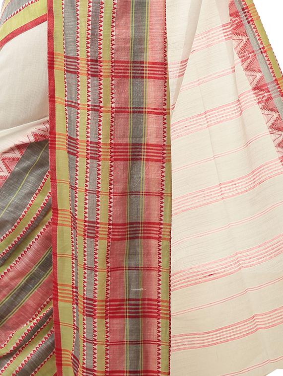 multi colored cotton tant saree with blouse - 17820552 - Zoom Image - 3
