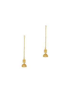 gold brass jhumka earring - 17821627 - Standard Image - 2
