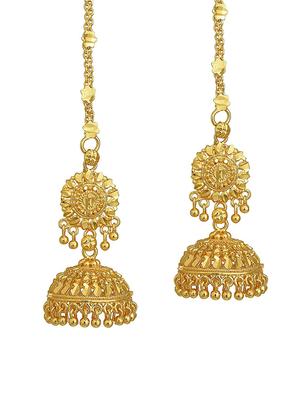 gold brass jhumka earring - 17821627 - Standard Image - 3