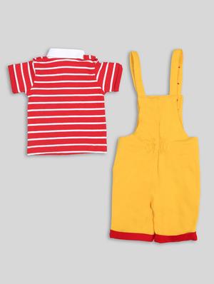 yellow printed dungree set - 17821632 - Standard Image - 2