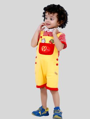 yellow printed dungree set - 17821632 - Standard Image - 5