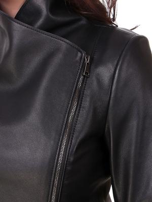 shirt collar leather/leatherette jacket - 17821853 - Standard Image - 5