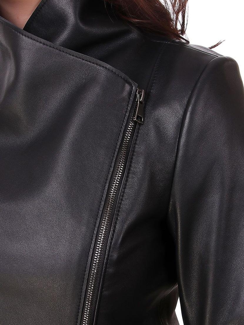 shirt collar leather/leatherette jacket - 17821853 - Zoom Image - 5