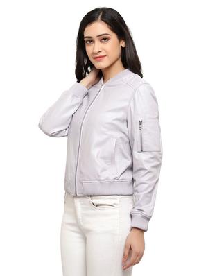 mandarin neck leather/leatherette jacket - 17821854 - Standard Image - 2