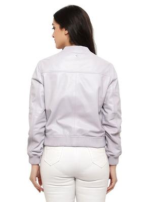 mandarin neck leather/leatherette jacket - 17821854 - Standard Image - 3
