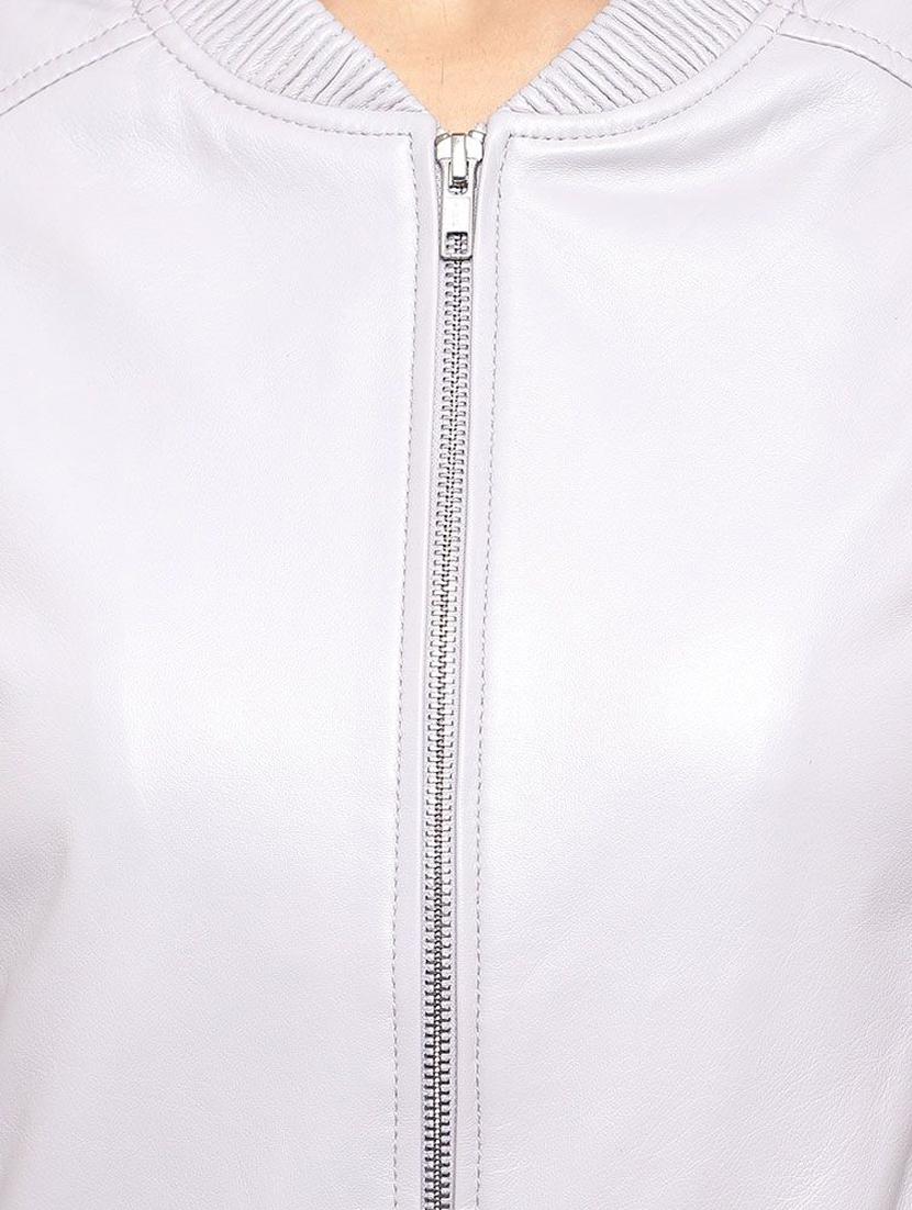 mandarin neck leather/leatherette jacket - 17821854 - Zoom Image - 5
