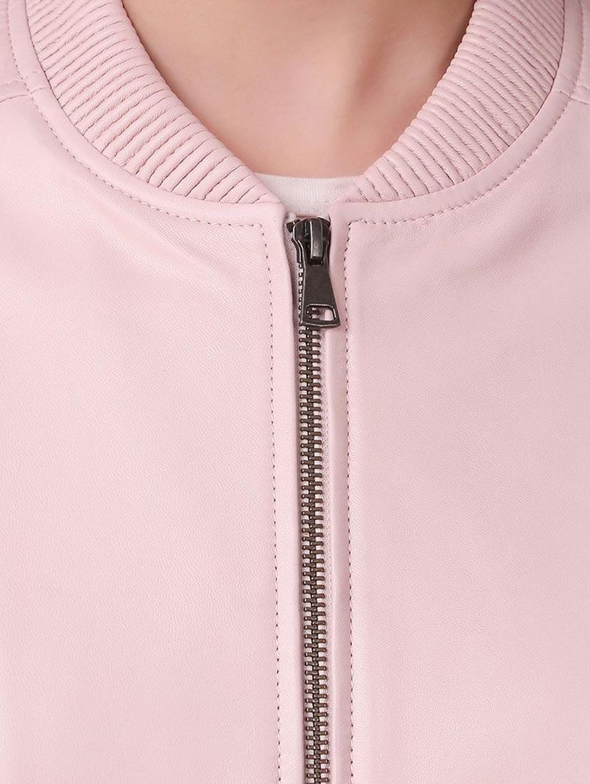mandarin neck leather/leatherette jacket - 17821855 - Zoom Image - 5