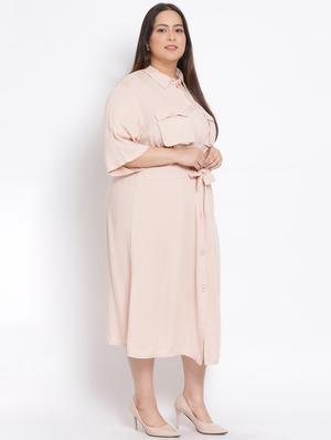 tie front plus shirt dress - 17822187 - Standard Image - 2