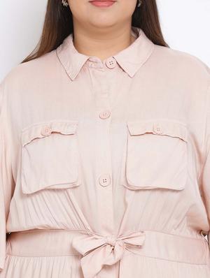 tie front plus shirt dress - 17822187 - Standard Image - 5