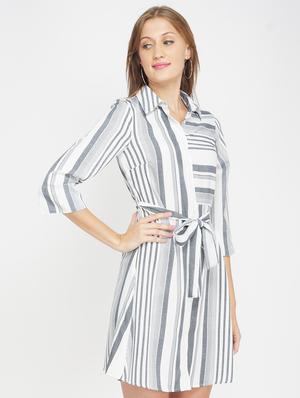 tie front striped shirt dress - 17822199 - Standard Image - 2