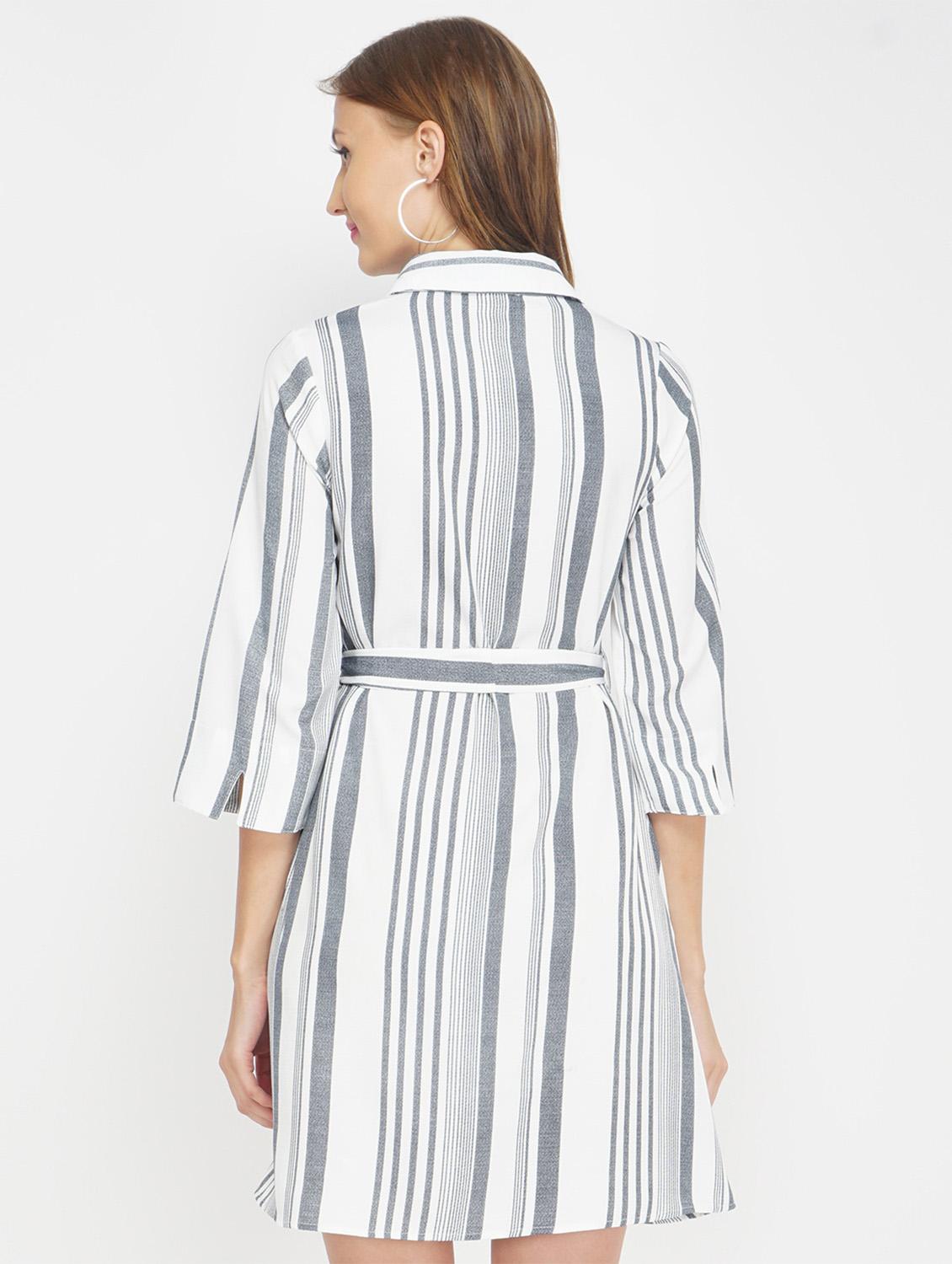 tie front striped shirt dress - 17822199 - Zoom Image - 3
