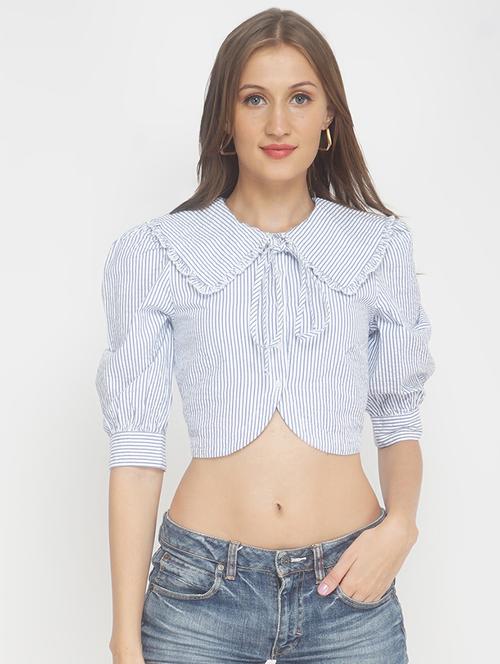 tie up neck crop top - 17822233 - Standard Image - 1