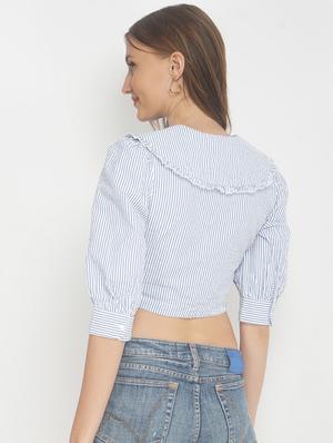 tie up neck crop top - 17822233 - Standard Image - 3