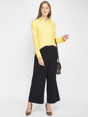 ruched sleeve high low shirt - 17822237 - Standard Image - 4